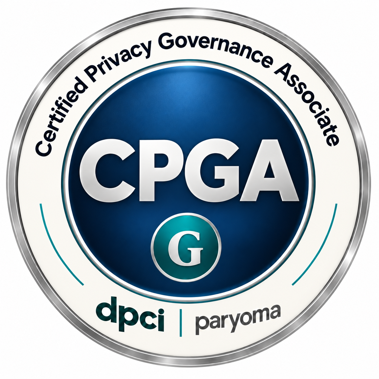 CPGA credential badge — Certified Privacy Governance Associate, DPCI Paryoma